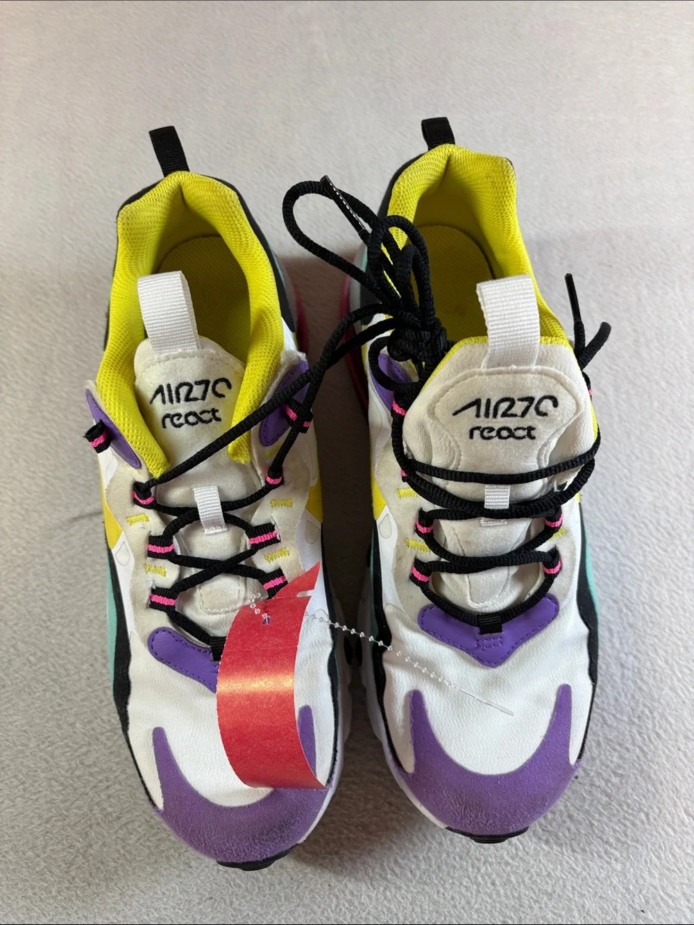 Nike Kids Sneakers in White, Purple, Yellow and Black